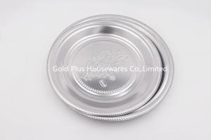 China 25cm Stainless Steel Round Tray Dinner Plate For Hotel Mirrored Finish wholesale
