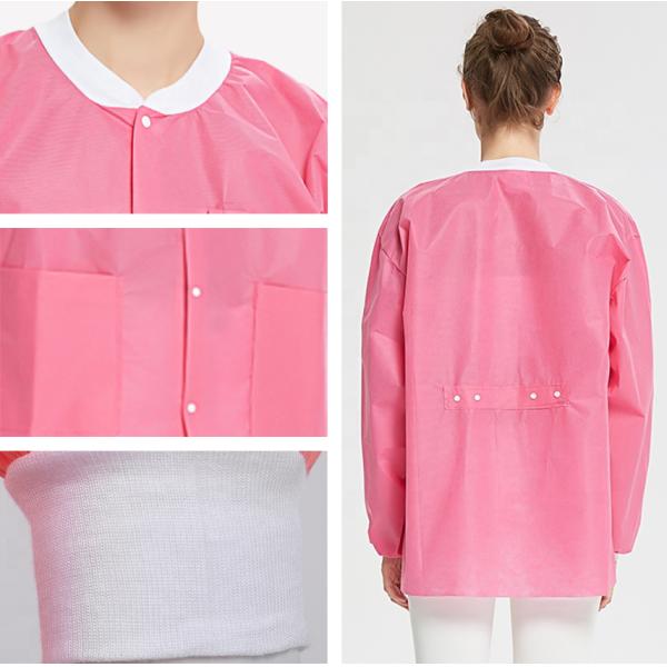 SMS Disposable Lab Coat With Knit Cuffs and Collar