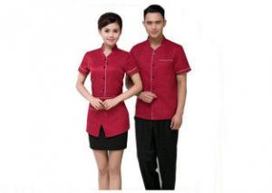 China Custom Color Restaurant Staff Uniform , Side Open Bar Staff Uniforms For Waitress on sale