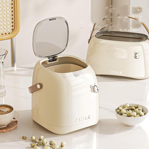 Desktop Trash Can Home Dorm Office Trash Basket High Appearance Level Living Room Press Type Trash with Lid