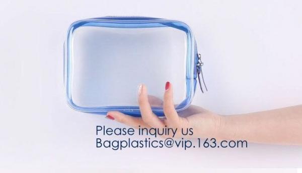 Quality PVC Transparent Vinyl Zipper Cosmetic, Toiletry Bag, Vacation, Bathroom, Storage, multipurpose bag,school, office, trave for sale