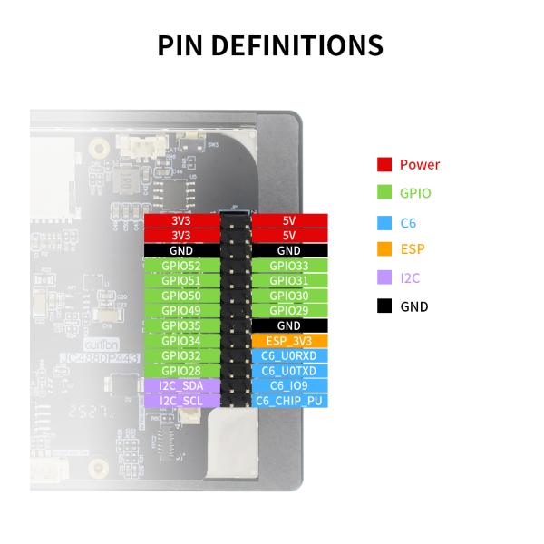 JC4880P443C_I_W ESP32P4/C6 multifunctional touch development platform 4.3-inch high-definition IPS display screen