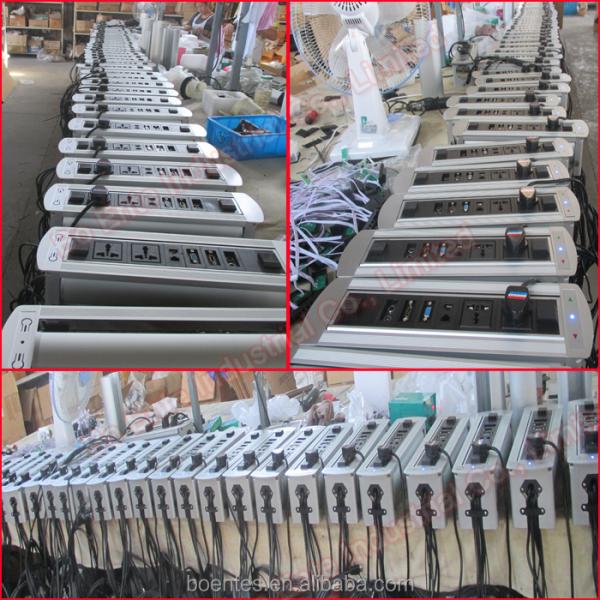 BNT Desktop Motorized Flip Up Socket / Rotating Hidden Power Outlets with 1.5 meter cable plugs