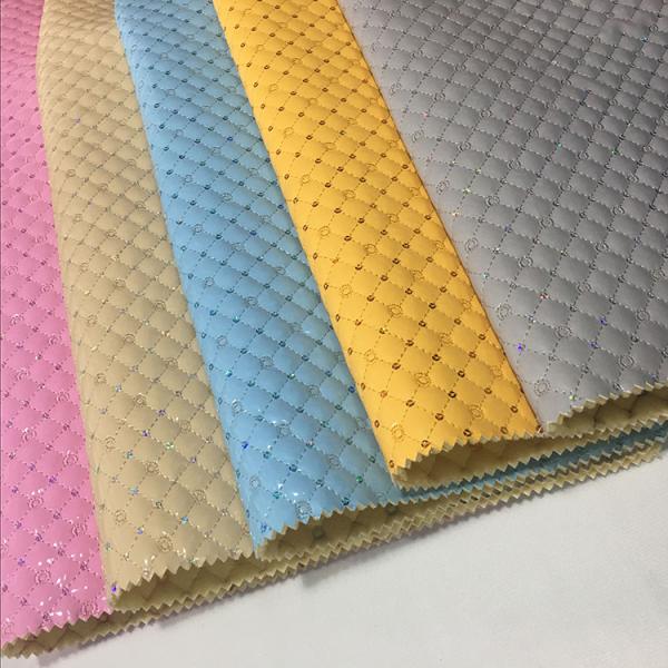 Notebook Quilted Leather Fabric , Faux Quilt Fabric Customized Color