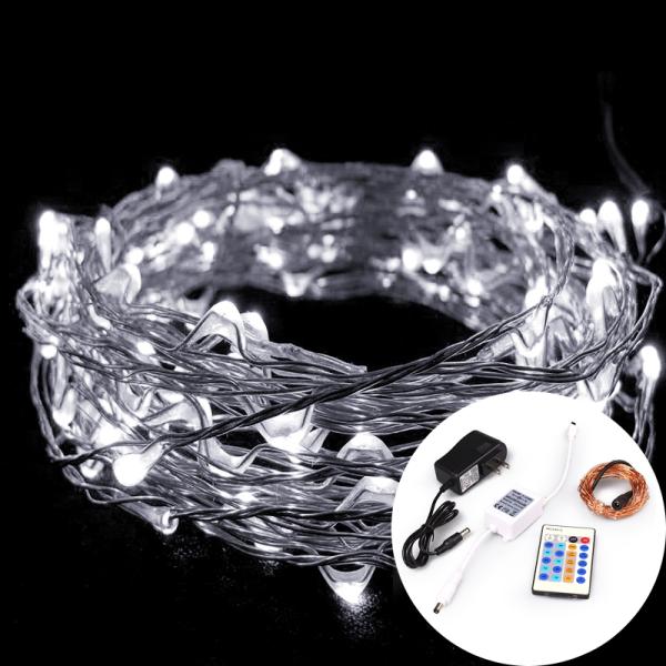 24 Key IR Remote Controlled DC Powered 10m LED String Lights For Christmas, Party, Festival Decoraction