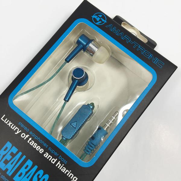 Paper Mobile Charger Earphone Packaging Box CMYK Offset Printing With Clear Window