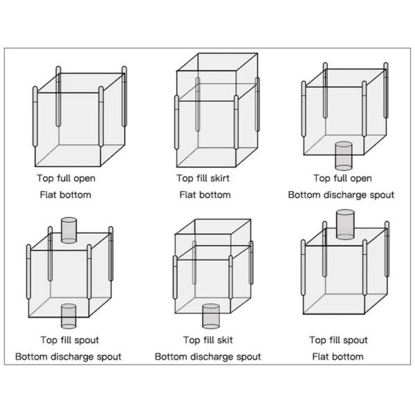 Flexible Intermediate Bulk Container Bags 145GSM -230GSM PP Woven Jumbo Bags