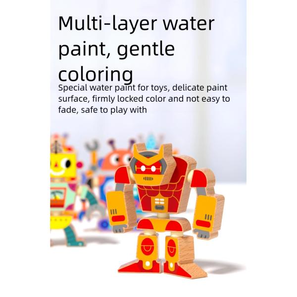 Wholesale Factory Robot Building Block Set Wooden Robot Assembly Toy Set Educational Gift for Kids Boys and Girls