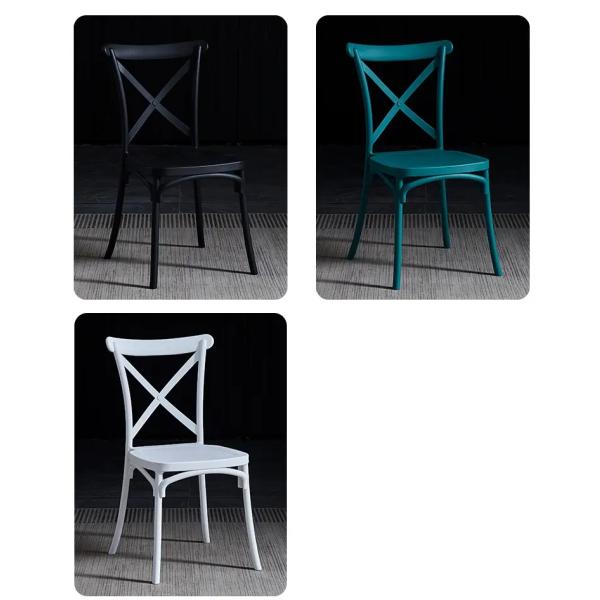 Hotel Wedding Event PP Pink Plastic Dining Chairs Stackable Customized X Cross Back