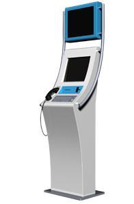 China 1920*1080 Self Service Check In Kiosk With 17 Inch Touch Screen And VOIP Phone wholesale