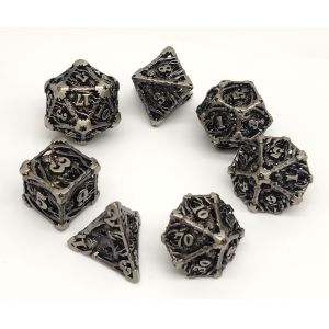 China Odorless Tabletop Black Polyhedral Dice , Lightweight Sharp Metal Dice wholesale