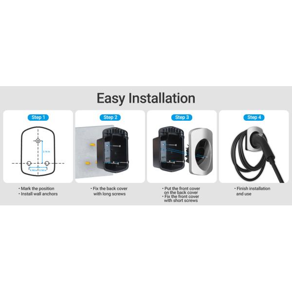 J1772 Type 2 EV Charger Plug Holder Wall Mounted Waterproof IP54