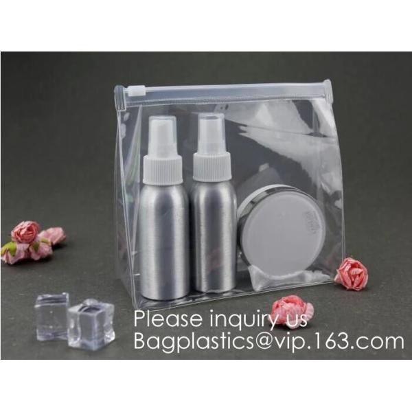 Custom Screen Printing Clear EVA Zip lockk Bags Portable Travel MakeupToiletry Cosmetic Bag Packing Pouch, BAGEASE PACK