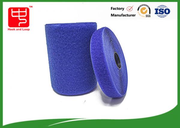 Quality Blue Customized Adhesive Backed Hook And Loop Tape 100% Nylon Material for sale