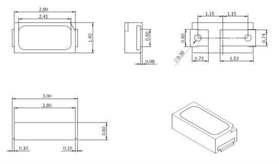 120deg Wide Angle 2.2v Dual Color 3014 SMD LED Mini 2.0v Chip SMD LED