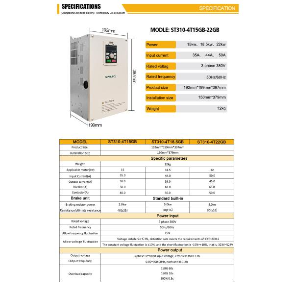 15KW 18.5KW 22KW Synchronous Inverter 3 Phase Variable Frequency Drive