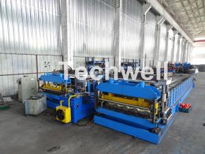 China Automatic PLC Controlled Tile Roll Forming Machine For Steel Metal Glazed Tile on sale