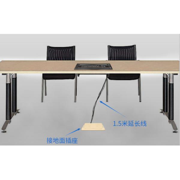 Brushed Motorized Conference Table Socket , Table Hidden Rotating Electrical Outlet CE Certificate