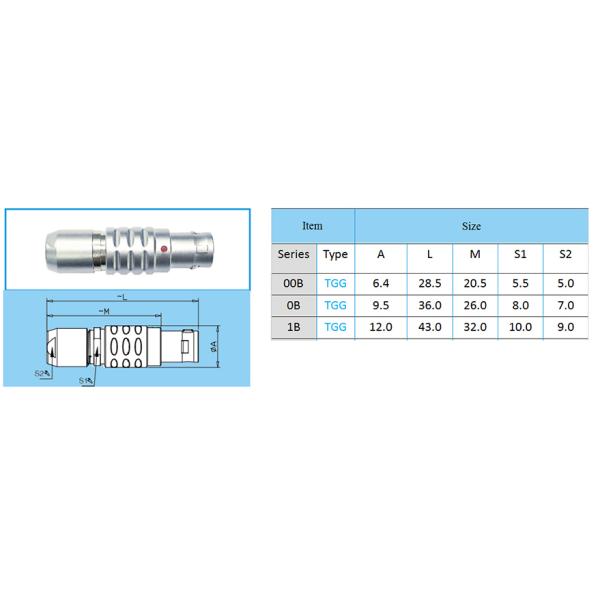 Self Locking Circular Push Pull Connectors FGG.1B LEMO Interchangeable Connector