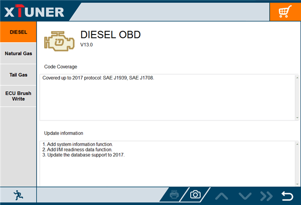 WIFI XTUNER T1 Truck Diagnostic Tool Support DTC Live Data Special Function