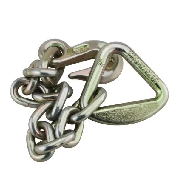 5/16" x 18" Heavy Duty Chain with 2" D-Ring 10000 Lbs and Grab Hook Standard Structure
