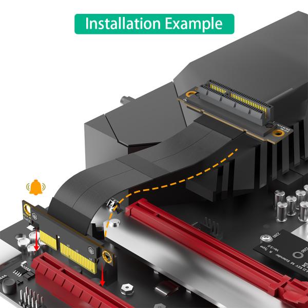 270° Reverse PCI-E Slot PCI-e 4X Extension Cable Boost Your Data Transfer Efficiency