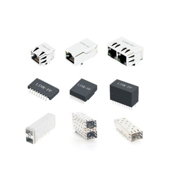 10G Base-T Tab Down 1 Port Through Hole RJ45 Magnetic Jack With Leds JTH-0024NL