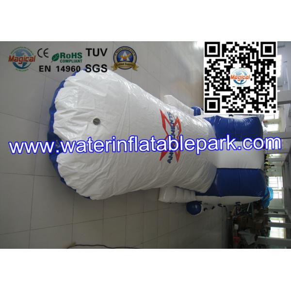 Blue White Inflatable Iceberg With Blob / Inflatable Water Games For Kids , Children