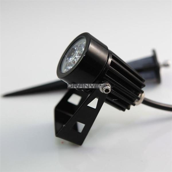 3W High Brightness Solar LED Garden Lights Black Aluminum IP65 Outdoor Flat Shape