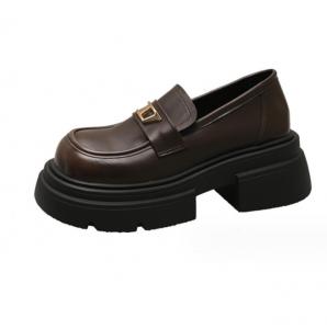 China Casual School Leather Shoes Thick Soled Uniform Leather Shoes For Girls wholesale