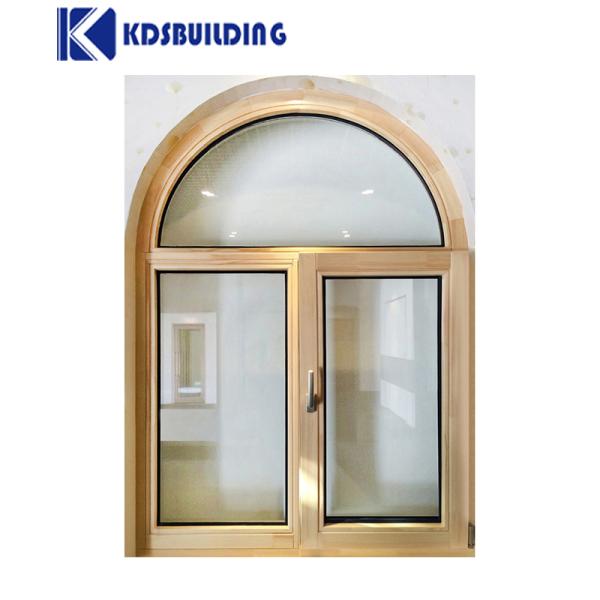KDSBuilding Double Glass Laminated Wooden Tilt And Turn Window With Germany Hardware Round Wood Window