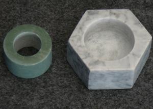 China Hexagon Shape Stone Candle Holders , Marble T Light Candle Holders 6x7.2x3.5cm wholesale