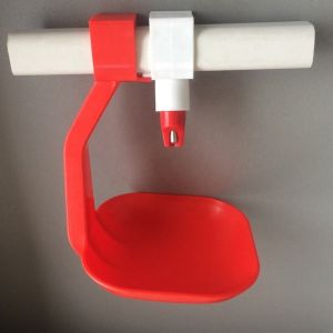 China Customizable Nipple Drinker With Cup Poultry Chicken Nipple Cups Red wholesale
