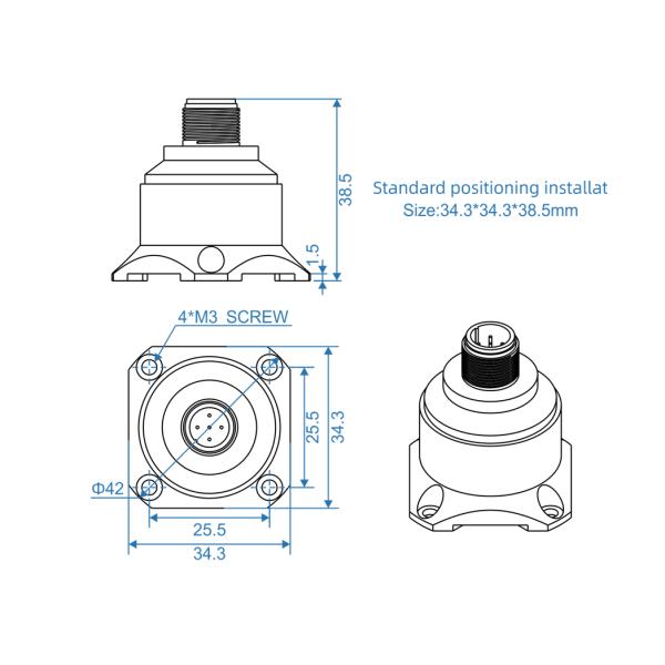 AKF398 Current Output 4 - 20mA 3 Axis Vibration Detection Sensor
