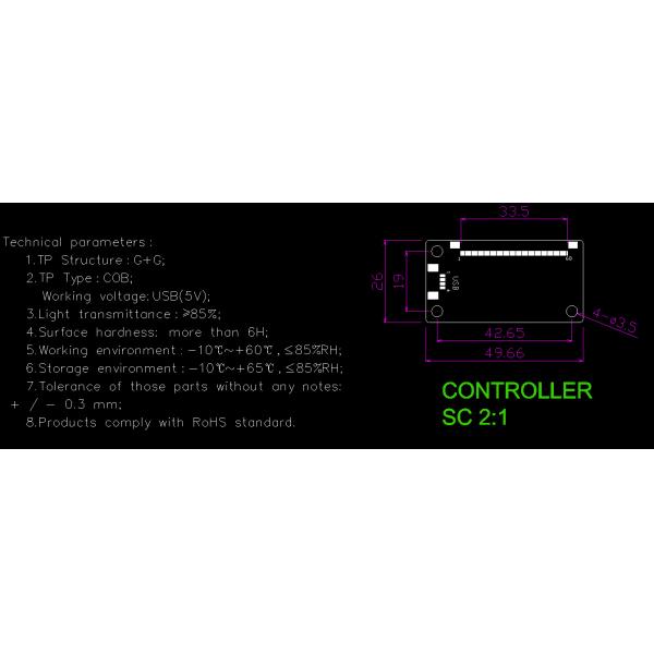 Android 10.1 Inch USB Capacitive Touch Panel with waterproof anti-glare Fuctions.