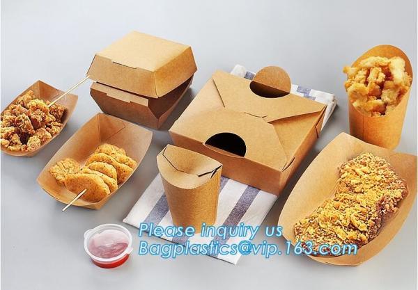 Custom Wholesale Recyclable Packaging Food Kraft Paper Lunch Corrugated Box,premium food box paper folding lunch box bro