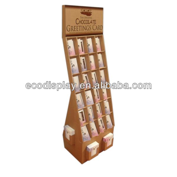 Chocolate Greeting Card Display, Christmas Greeting Card Display, Cardboard Floor Display Stand