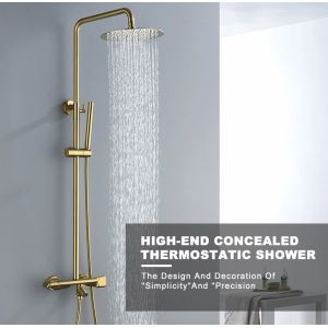 China Gold Exposed 40degree Bath Shower Faucet Set With Hand Shower wholesale