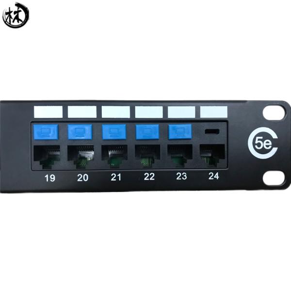 Long Life Network Cabinet Accessories 24 Port Patch Panel With Cat5e Cable Rj45