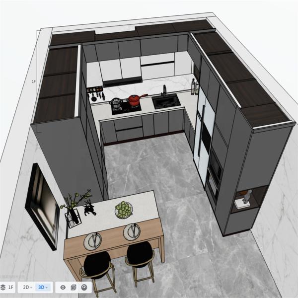 Transform Your Kitchen with Customizable Gray Wood Cabinets and MDF Doors from YALIG