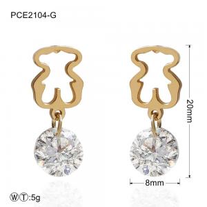 China Rust-proof Diamond Stainless Steel Gold Plated Earrings for Lady wholesale