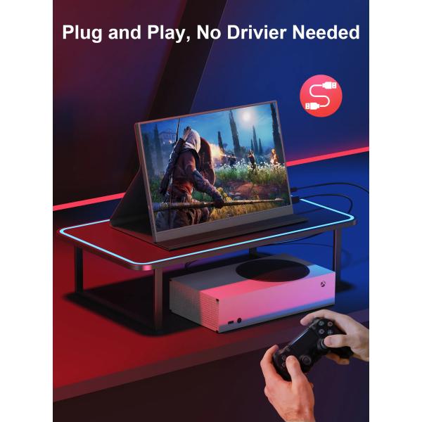 16 inch Built in Battery Portable Gaming Monitor Active Stylus Pen Type c HDR 2.5K For Ps5