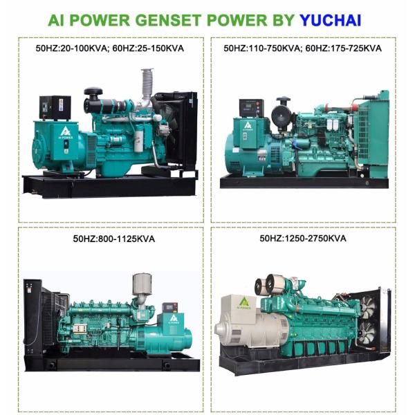 400 Kva 70kv Open Frame Generator YC4D120-D30 140A China Perkins Diesel Generator