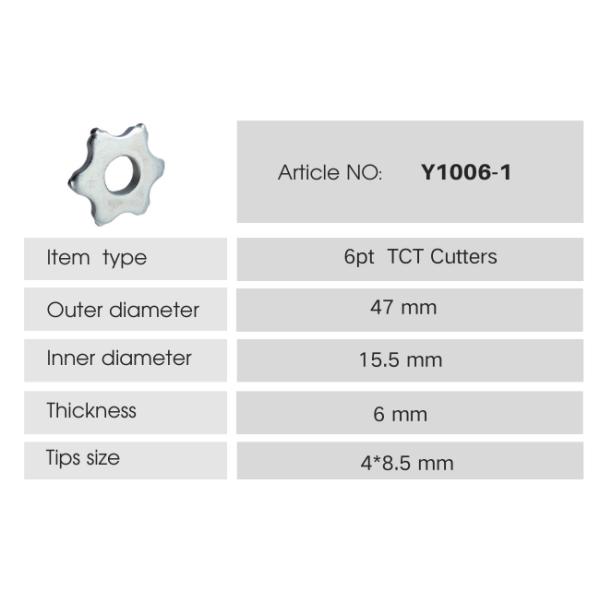 200mm Surface Prep Floor Grinders& Milling Machines Parts Small 6 Tips Carbide-Tipped Cutters Blades