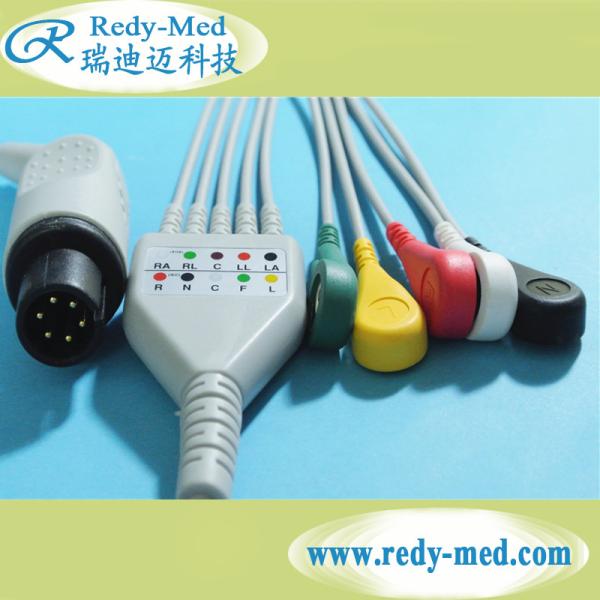 IEC AHA Common AAMI 3 5 Lead One Piece ECG Cable