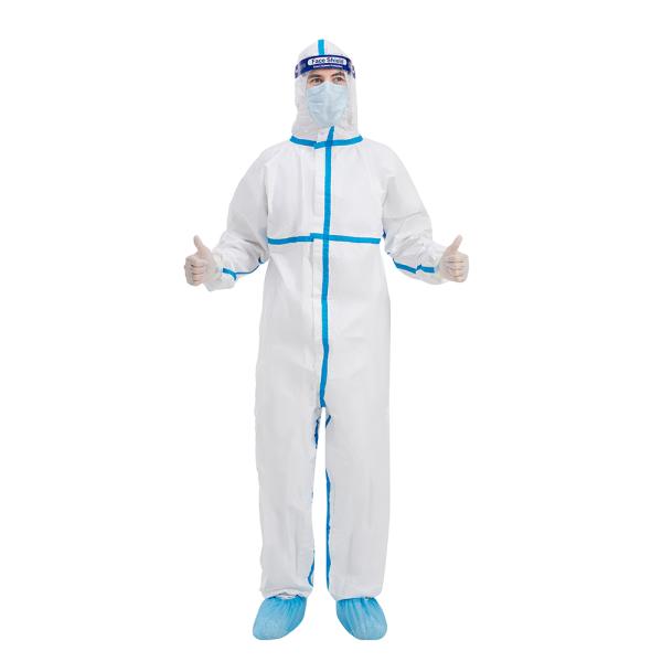 PPE SMS Disposable Protective Coverall Elastic Cuff