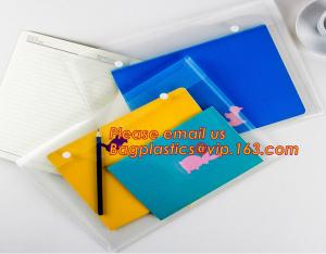 China OEM Office stationery filing supplies plastic document pp envelope carrying file folder bag with button closure on sale
