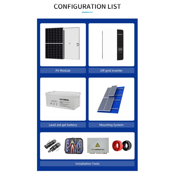 MPPT Off Grid Solar Energy System Ground Mounting Pure Sine Wave