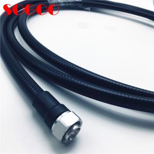 China 4.3-10 Male to 4.3-10 Male 1/2 Superflex RF Feeder Cable / Corrugated Low PIM Microwave Coaxial Cable on sale