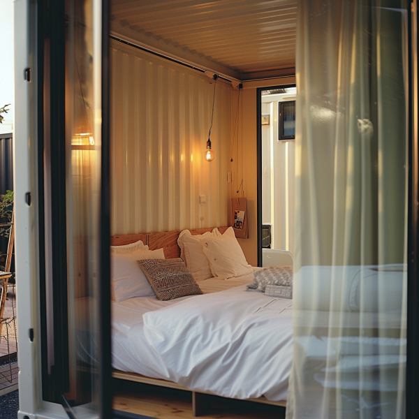 Steel Portal Frames for Factory Price Container Houses | Fully Assembled Modular Double Bedroom with PVC Wall & Window